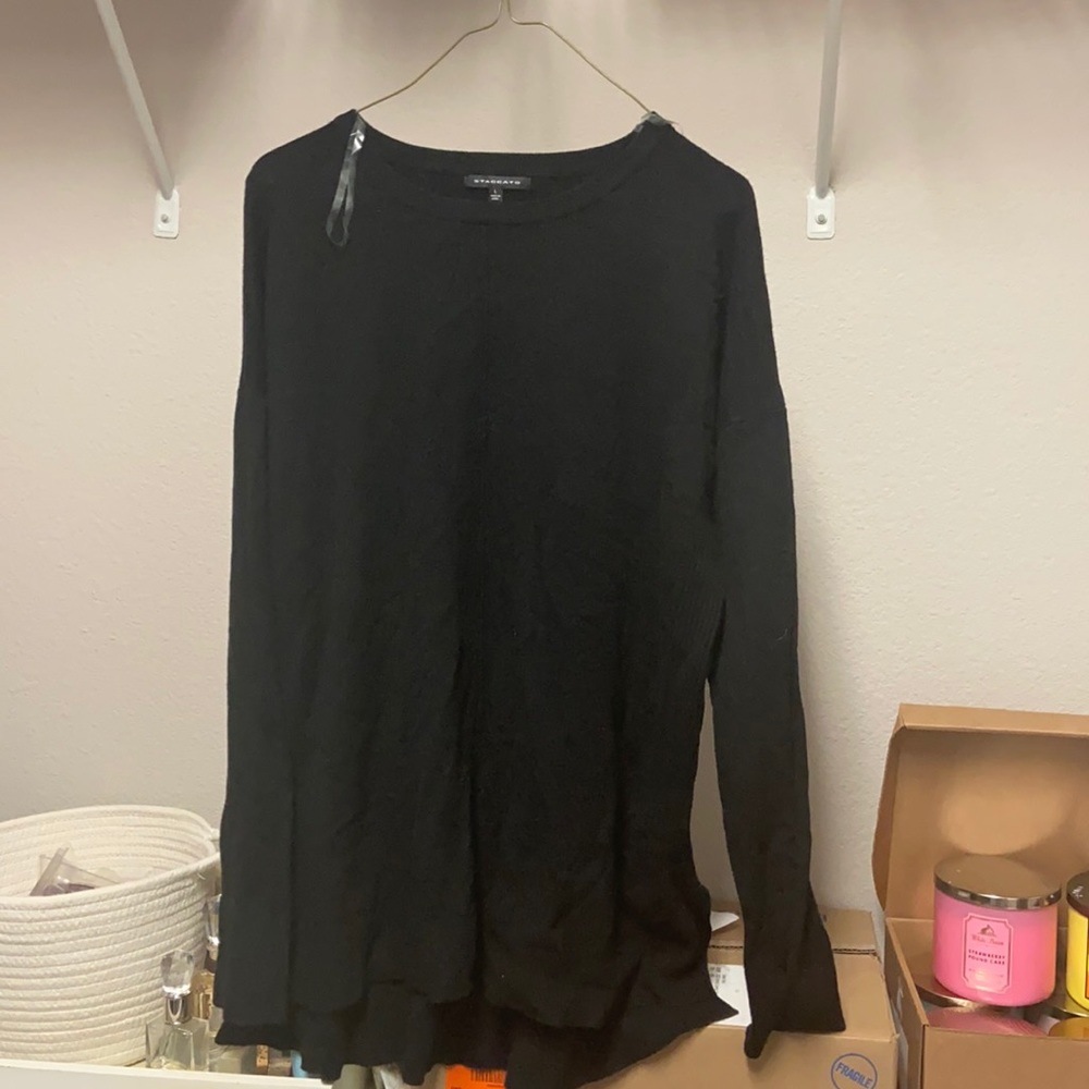 Basic black crewneck sweater